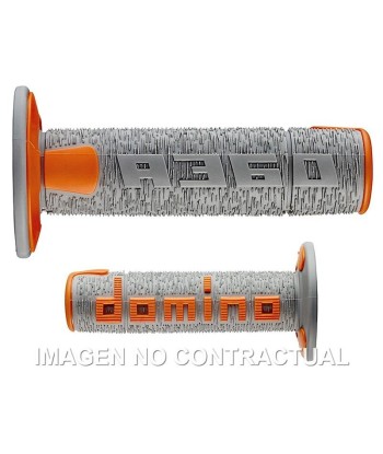 Puños Domino OFF Road RPS Gris - Naranja Cerrados D 22 mm L 120 mm