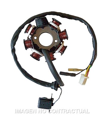 Stator SGR 8 Polos con pick-up externo con base y bobina alimentación Motor SYM 125/150 4T