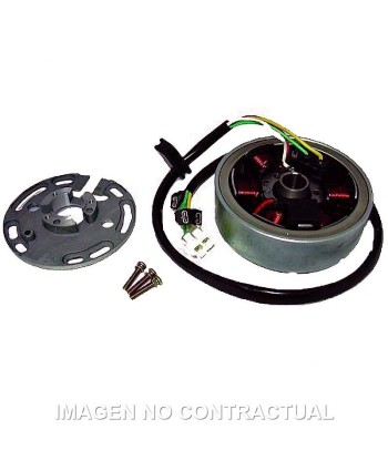 Volante Magnético 6 Polos 12V 85W (Motor Derbi sin arranque eléctrico) Incluye soporte