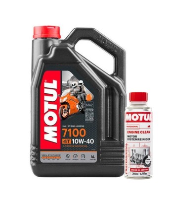 PACK ACEITE MOTUL 7100 10W40 + LIMPIEZA MOTOR