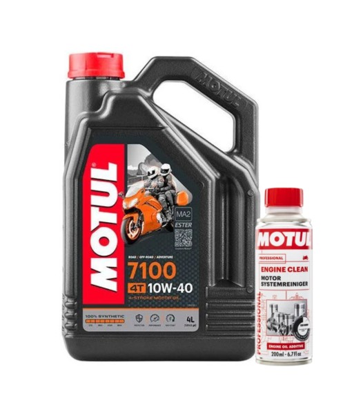 PACK ACEITE MOTUL 7100 10W40 + LIMPIEZA MOTOR