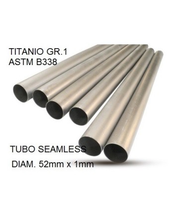 Escape GPR Cafè Racer Tubo titanio seamleSs D. 52mm X 1mm L.1000mm - Tubo titanio seamless D. 52mm X 1mm L.1000mm