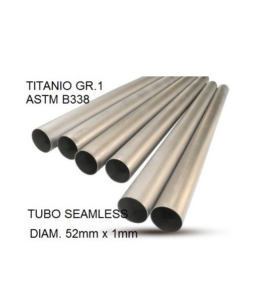 Escape GPR Cafè Racer Tubo titanio seamleSs D. 52mm X 1mm L.1000mm - Tubo titanio seamless D. 52mm X 1mm L.1000mm