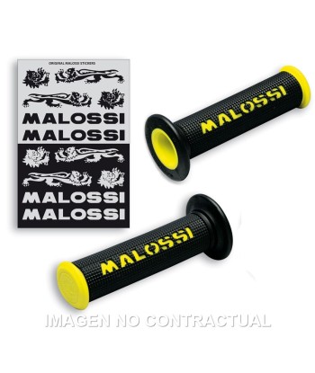Puños Malossi Negro-Amarillo Con Tope