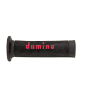 Puños Domino On Road Negro - Rojo Abiertos D 22 mm L 120-125 mm