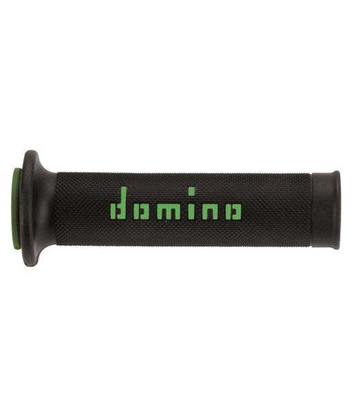 Puños Domino On Road Negro - Verde Abiertos D 22 mm L 120-125 mm