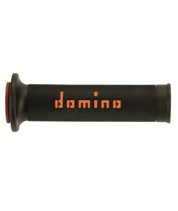 Puños Domino On Road Negro - Naranja Abiertos D 22 mm L 120-125 mm