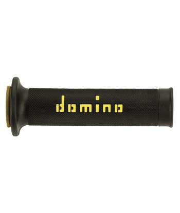 Puños Domino On Road Negro - Amarillo Abiertos D 22 mm L 120-125 mm