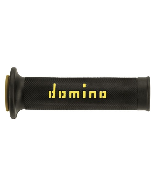 Puños Domino On Road Negro - Amarillo Abiertos D 22 mm L 120-125 mm