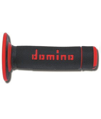 Puños Domino Off Road Negro - Rojo Cerrados D 22 mm L 118 mm