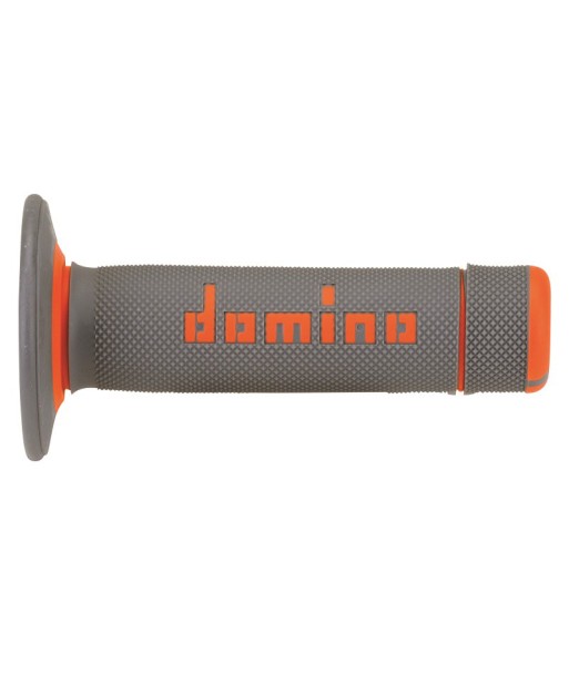 Puños Domino Off Road Gris - Naranja Cerrados D 22 mm L 118 mm
