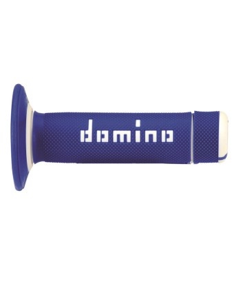 Puños Domino Off Road Azul - Blanco Cerrados D 22 mm L 118 mm