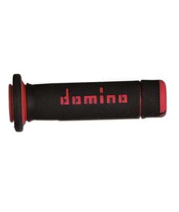 Puños Domino ATV Negro - Rojo Cerrados D 22 mm L 118- 122 mm