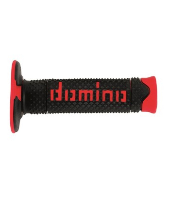 Puños Domino DSH Off Road Negro - Rojo Cerrados D 22 mm L 120 mm