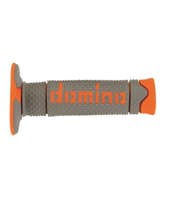 Puños Domino DSH Off Road Gris - Naranja Cerrados D 22 mm L 120 mm
