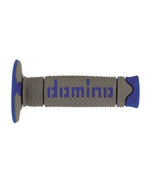Puños Domino DSH Off Road Gris - Azul Cerrados D 22 mm L 120 mm