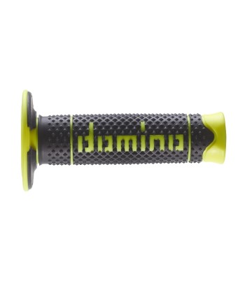 Puños Domino DSH Off Road Negro - Amarillo Fluor Cerrados D 22 mm L 120 mm