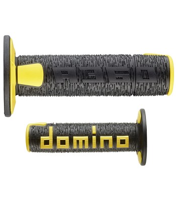 Puños Domino Off Road RPS Negro - Amarillo Abiertos D 22 mm L 120 mm