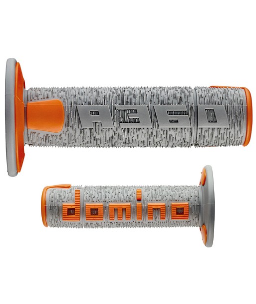 Puños Domino Off Road RPS Gris - Naranja Abiertos D 22 mm L 120 mm