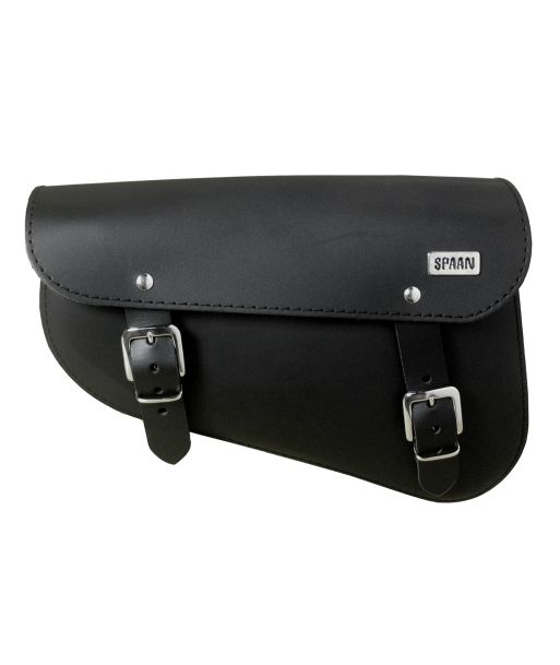 Alforja lateral con tachuelas piel negra - Black leather bag with studs