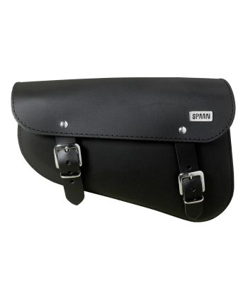 Alforja lateral estándar piel negra - Black leather bag standard