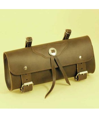 Bolsa tapa lateral piel marrón - Brown leather sidebag