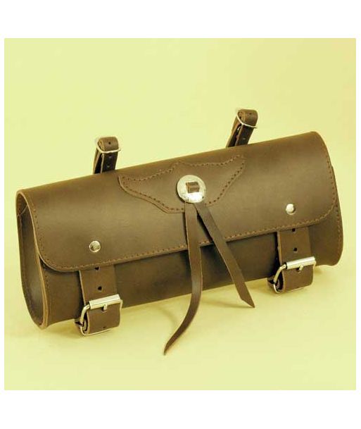 Bolsa tapa lateral piel marrón - Brown leather sidebag